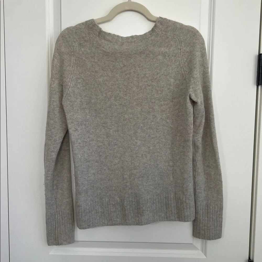 J.Crew Light Gray Wool Cashmere Lightweight Crewneck Sweater Small Classic Knit